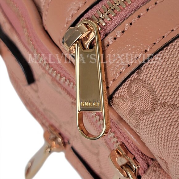 GUCCI BAG 739701 OPHIDIA MINI CROSSBODY PINK GG CANVAS ROSE HARDWARE - Picture 15 of 16
